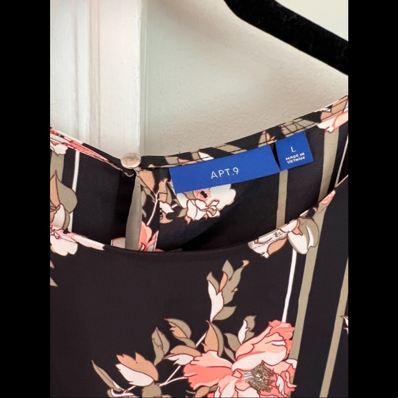Apt 9 Sheer Floral Top with Ties - Picture 2 of 3